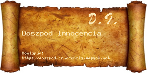 Doszpod Innocencia névjegykártya
